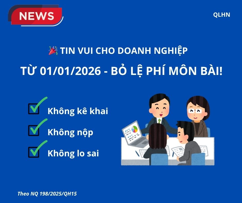 Chính thức bãi bỏ Lệ phí môn bài từ ngày 01/01/2026