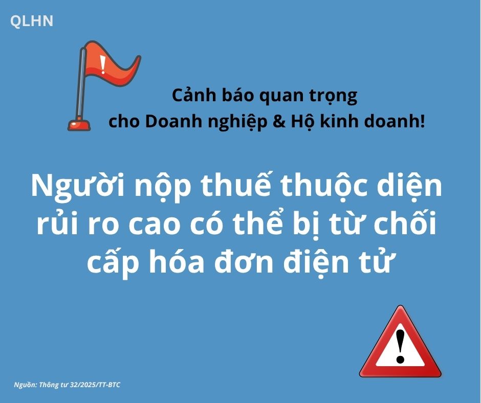 NNT thuộc diện rủi ro cao có thể bị từ chối đăng ký sử dụng hóa đơn điện tử